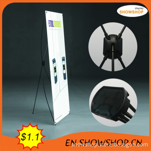 Small, adjustable x banner stands